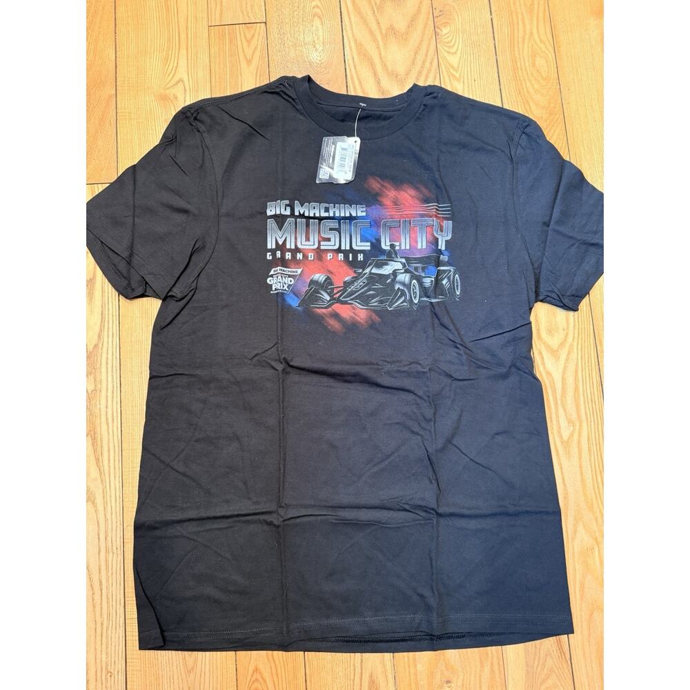 Big Machine Music City Grand Prix Shirt Men L Black Nashville Indycar NWT 505
